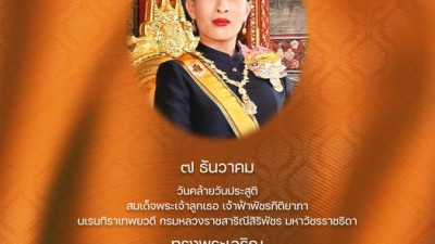 วันคล้ายวันประสูติ สมเด็จพระเจ้าลูกเธอ เจ้าฟ้าพัชรกิติยาภา นเรนทิราเทพยวดี กรมหลวงราชสาริณีสิริพัชร มหาวัชรราชธิดา