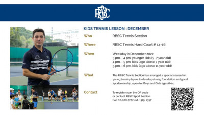 :: SPORTS NEWS :: KIDS TENNIS LESSON IN DECEMBER