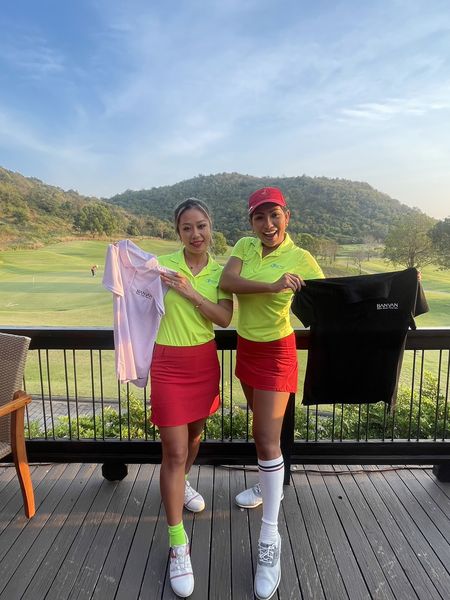 Banyan Golf Club Hua Hin 2 people people standing shorts golf course and BANYAN BANYAN