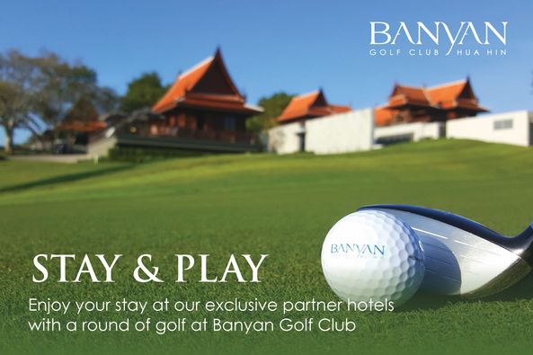 Banyan Golf Club Hua Hin grass golf course and text