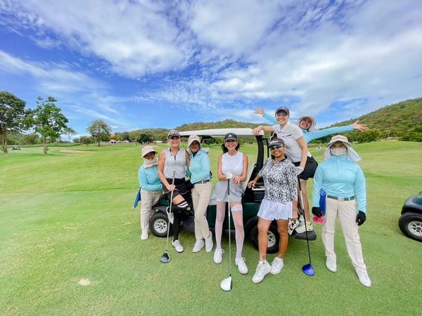 Banyan Golf Club Hua Hin 6 people people golfing golf buggy and golf course