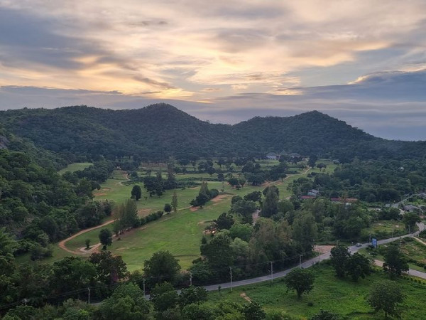 Hua Hin Korea Golf Club amp Milpordparadise Hotel mountain twilight horizon and text