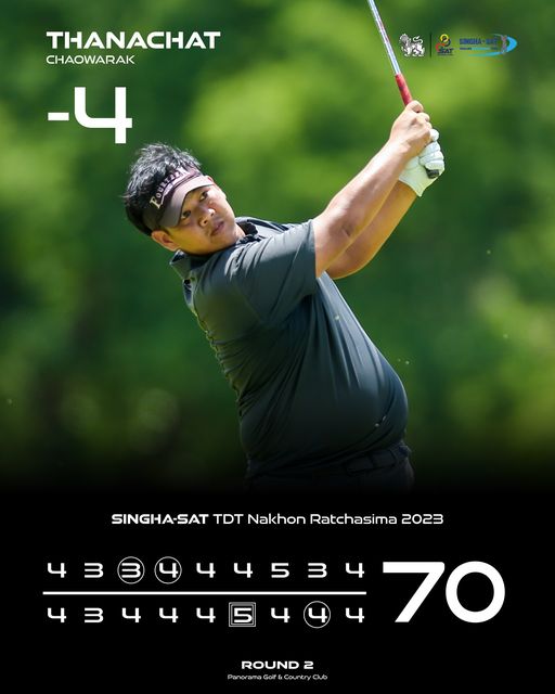 Panoramagolfclub 1 person golfing and THANACHAT CHAOWARAK 4 y3 SINGHA SAT TDT Nakhon Ratchasima 2023 43444544 ROUND 2 70