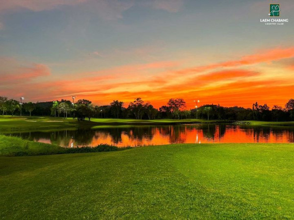 Laem Chabang International Country Club grass golf course nature and twilight