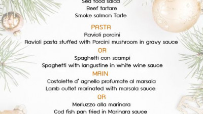 Enjoy the festive season and try the Italian Christmas menu. It will leave you spoilt for choice……..buon appetito!