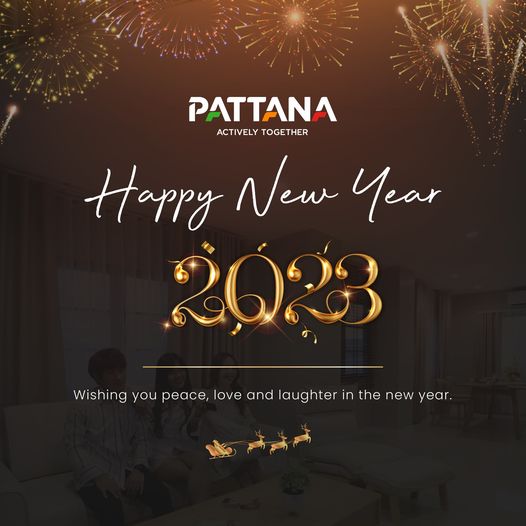 Pattana Sports Resort 3 people and PATTANA ACTIVELY ACTIVELYOGETHER TOGETHER Happy New Year 2023 Wishing you peace love and laughter in the new year