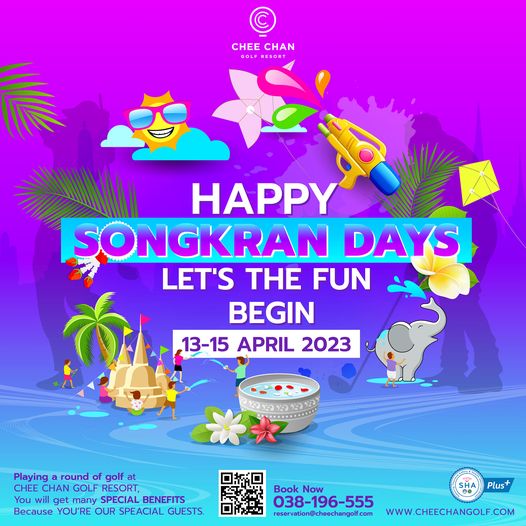 Chee Chan Golf CHEE CHEE OLF HAPPY SONGKRAN DAYS LET S THE FUN BEGIN 13 15 APRIL 2023 Playing round ofgolf at CHEE CHAN GOLF RESORT will get many SPECIAL BENEFITS Because YOU RE OUR SPEACIAL GUESTS Book Now 038 196 555 reservation cheechangolf com WWW CHEECHANGOLF COM SHA Plus