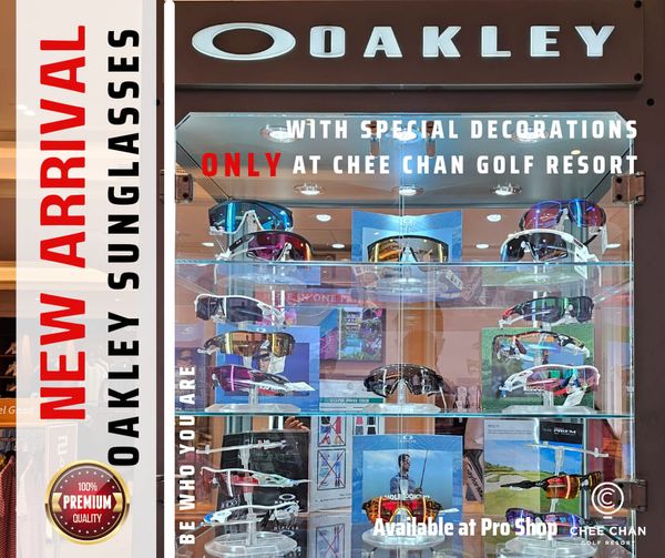 Chee Chan Golf 1 person golfing eyewear and ARRIVAL SUNGLASSES OOAKLEY WITH SPECIAL DECORATIONS ONLY AT CHEE CHAN GOLF RESORT NEW OAKLEY ARE TU YOU 100 PREMIUM WHO QUALITY Available at Pro Pro Shop CHEE CHAN