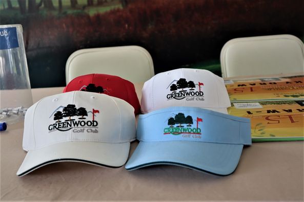 Greenwood Golf Club golf hat and text