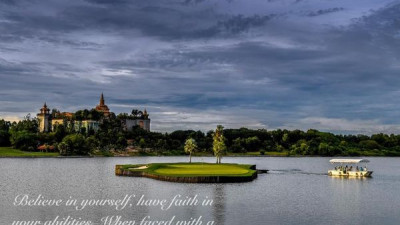 One of the most feared shots in golf is over water. Needless to say our signature hole is something to behold for any level of golfer. The Pro tip is to take an extra club to make sure the distance is covered. Anything dry is a job well done here.