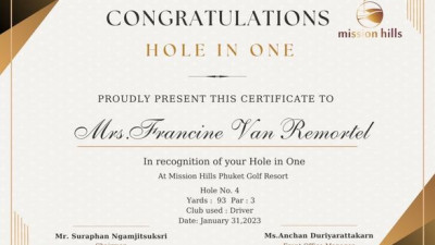 Congratulations to Khun   francine Van Remortel to get HOLD IN ON