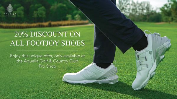 Aquella Golf amp Country Club golf golf course and AQUELLA FCLU 20 DISCOUNT ON ALL FOOTJOY SHOES Enjoy this unique offer only available at the Aquella Golf Country Club Pro Shop