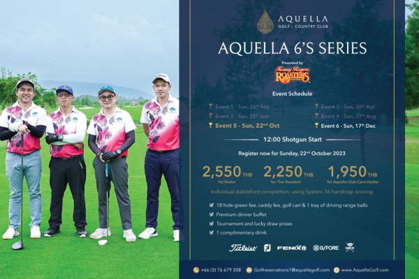 Aquella Golf amp Country Club 4 people people golfing golf course and text