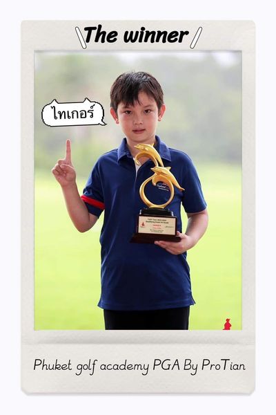 Blue Canyon Country Club 1 person polaroid and The winner ไทเกอร์ Phuket golf academy PGA By ProTian